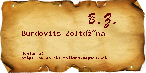 Burdovits Zoltána névjegykártya